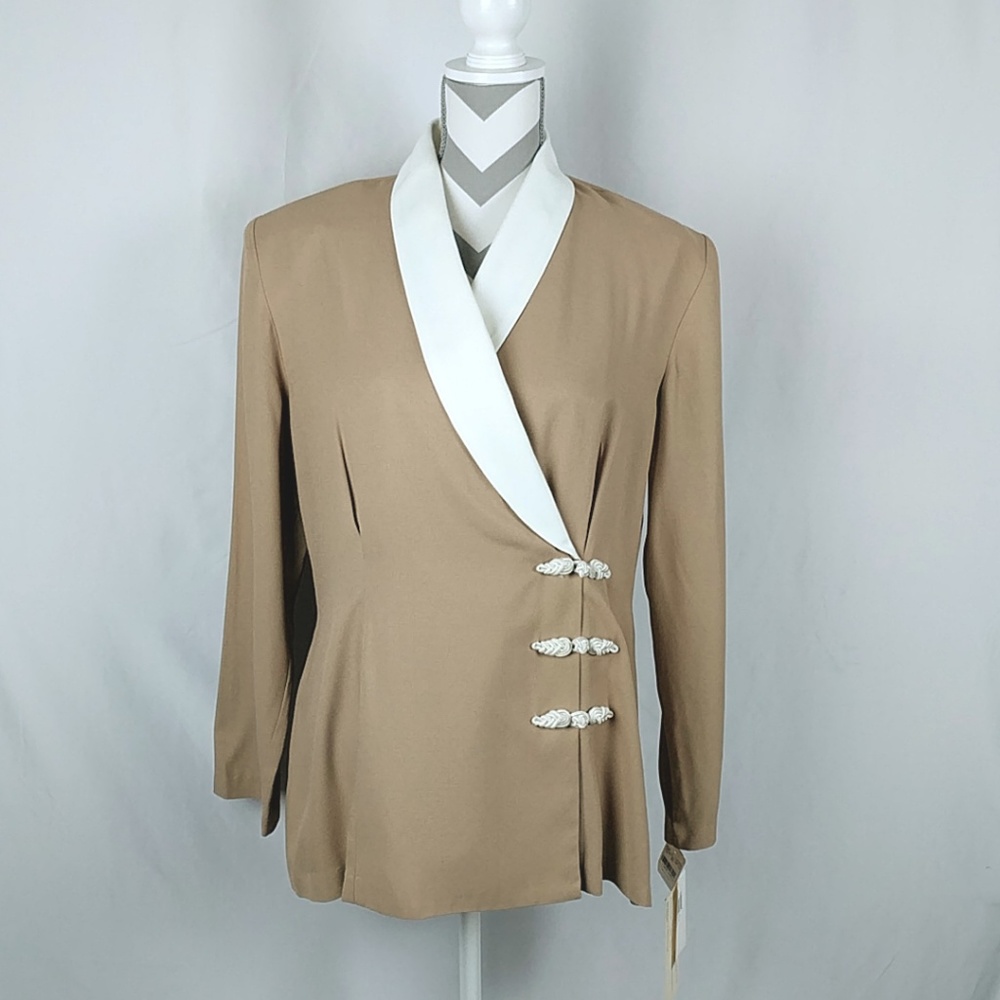 Vintage 90's Blazer Sz 14 Tan Beige Brown